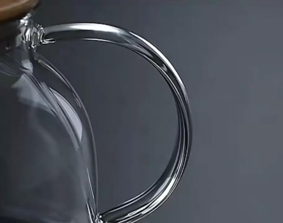 1L Glass Teapot with Wooden Lid – Stovetop & Microwave Safe, Removable Filter Spout for Loose Leaf, Blooming & Fruit Tea - KIDELLE & CO.