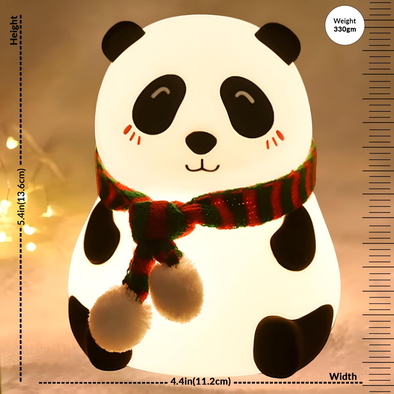 Rechargeable Silicone Panda Night Light for Kids – Soft BPA-Free 7-Color LED Lamp | Cute Bedroom Decor & Gift for Toddlers, Teens & Valentine’s Day