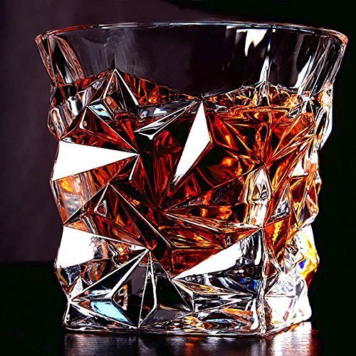 Diamond Crystal Cut Whiskey Glasses Set of 6 (300 ml) – Premium Tumblers for Bourbon, Scotch, Whisky, Cocktails & Cognac - KIDELLE & CO.