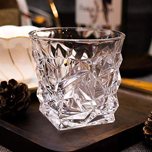 Diamond Crystal Cut Whiskey Glasses Set of 6 (300 ml) – Premium Tumblers for Bourbon, Scotch, Whisky, Cocktails & Cognac - KIDELLE & CO.