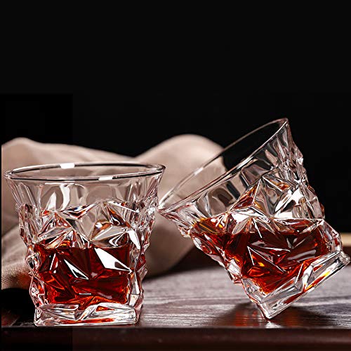 Diamond Crystal Cut Whiskey Glasses Set of 6 (300 ml) – Premium Tumblers for Bourbon, Scotch, Whisky, Cocktails & Cognac - KIDELLE & CO.