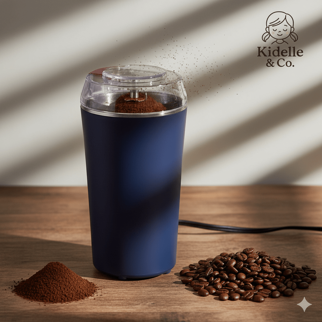 Electric Coffee Grinder & Masala Spice Grinder – Portable Stainless Steel 4 - Blade Dry Grinder (Medium) - KIDELLE & CO.
