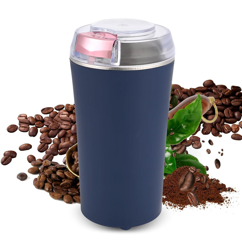 Electric Coffee Grinder & Masala Spice Grinder – Portable Stainless Steel 4 - Blade Dry Grinder (Medium) - KIDELLE & CO.