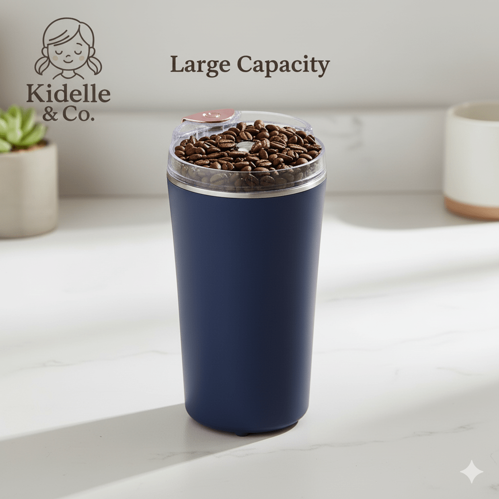 Electric Coffee Grinder & Masala Spice Grinder – Portable Stainless Steel 4 - Blade Dry Grinder (Medium) - KIDELLE & CO.