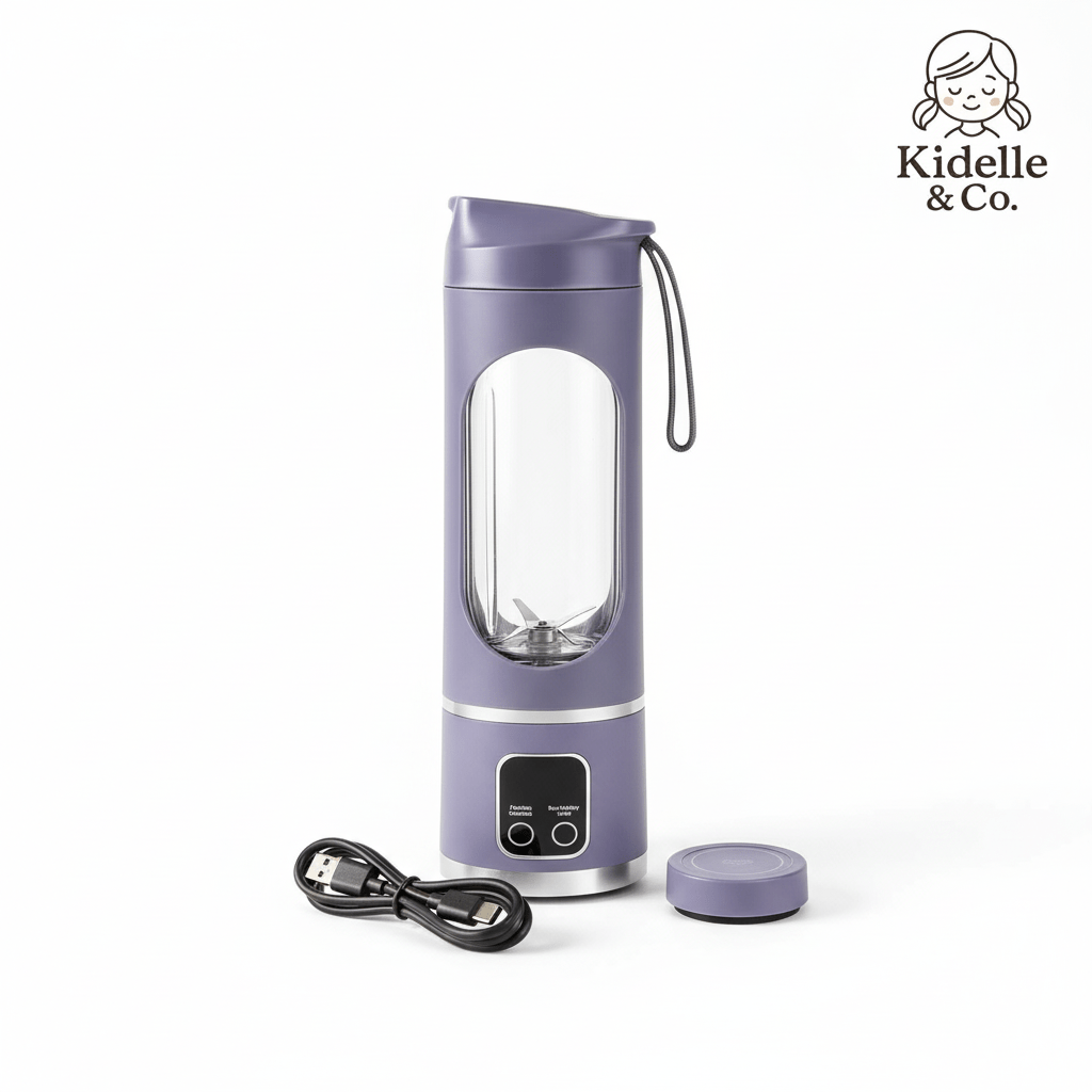 Portable Electric Blender 450ml – USB Rechargeable Smoothie & Juice Maker (1500mAh) - KIDELLE & CO.