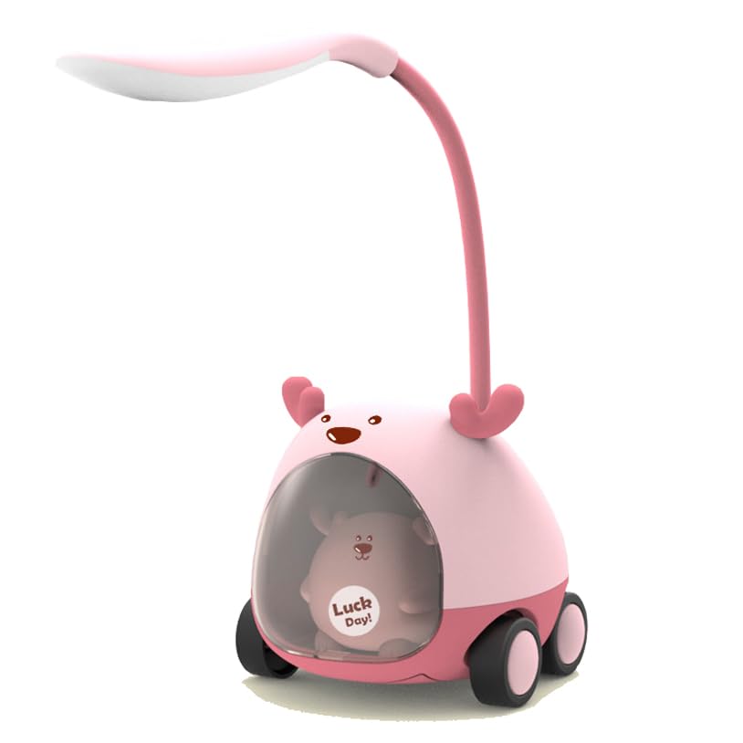 Portable LED Cartoon Table Light with Pen Holder & Pencil Sharpener – Foldable USB Rechargeable Night Light for Kids’ Bedside & Study Desk - KIDELLE & CO.