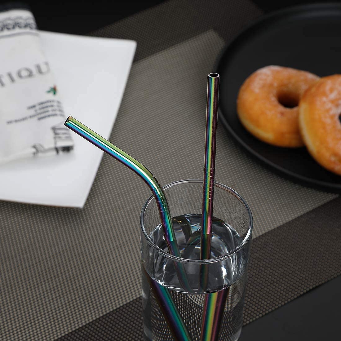 Portable Reusable Utensils Set – 8 - Piece Stainless Steel Travel Cutlery with Case (Knife, Fork, Spoon, Chopsticks, Boba Straw) – Rainbow Finish - KIDELLE & CO.