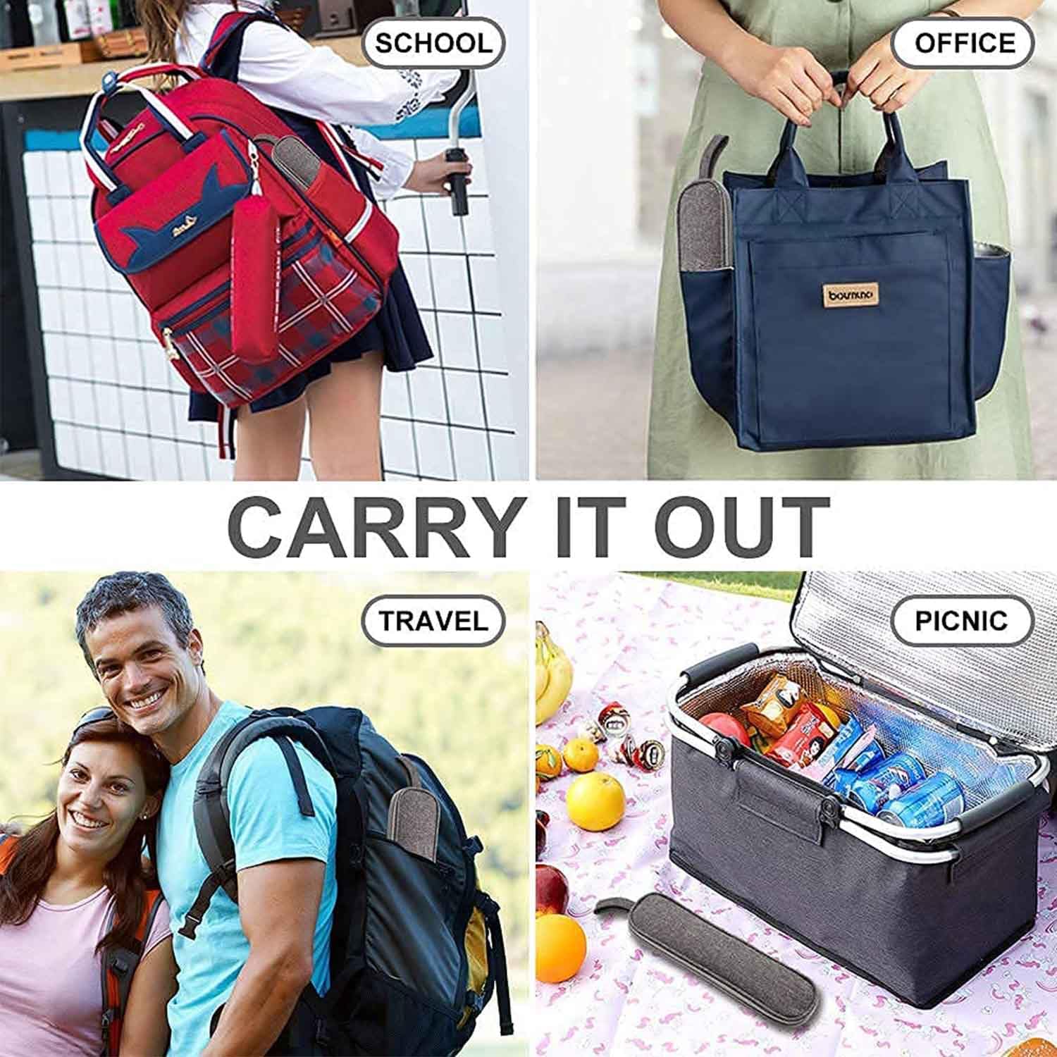 Portable Reusable Utensils Set – 8 - Piece Stainless Steel Travel Cutlery with Case (Knife, Fork, Spoon, Chopsticks, Boba Straw) – Rainbow Finish - KIDELLE & CO.