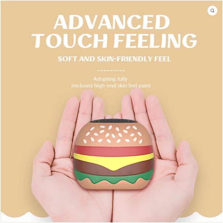 Rechargeable Mini Bluetooth Speaker – Cute Burger Design, Portable Wireless Speaker for Kids, 8H Playtime, Deep Bass & Stereo Sound (Boys & Girls) - KIDELLE & CO.