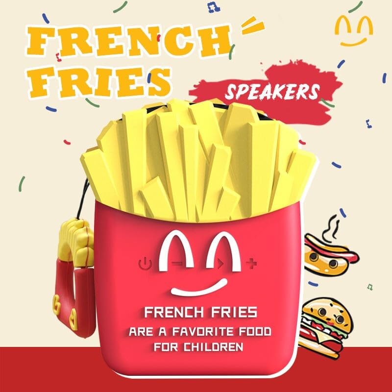 Rechargeable Mini Bluetooth Speaker – Cute French Fries Design, Portable Wireless Speaker for Kids, 8H Playtime, Deep Bass Stereo Sound (Boys & Girls) - KIDELLE & CO.