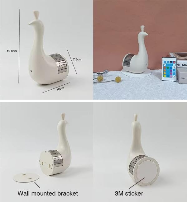 Silicone Rabbit Night Light – USB Rechargeable 7 - Color Touch LED Lamp | Soft Kids Bedroom Nightlight & Baby Nursery Gift (Multicolor) - KIDELLE & CO.