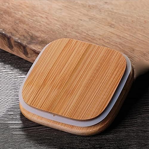 Square Glass Jar with Bamboo Lid & Spoon – Airtight Kitchen Storage Container for Sugar, Salt, Spices & Seeds - KIDELLE & CO.
