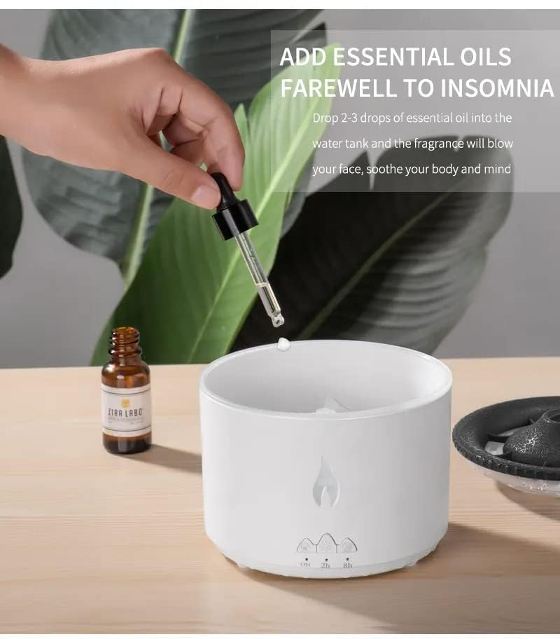 Ultrasonic Essential Oil Diffuser & Flame Volcano Humidifier – 2 Colors, 2 Modes, Auto Shut - Off Aroma Diffuser for Home, Office & Yoga - KIDELLE & CO.